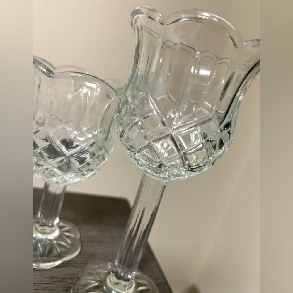 Elegant Glass Candle Holders Set Of 3 - Picture 3 of 3